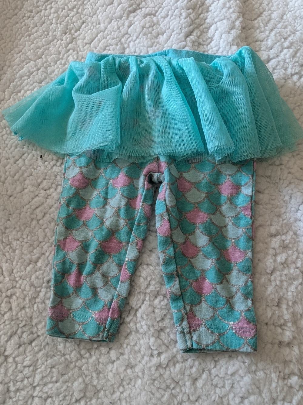 Carter's Aqua and Pink Mermaid-Scale Skirted Leggings